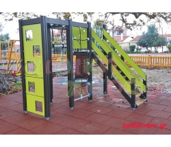 Σύνθετο όργανο με τριγωνικό πύργο, τσουλήθρα και μικτές αναρριχήσεις
